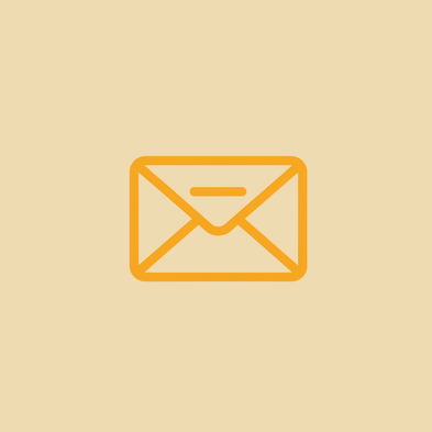 image of email icon in this color ffad00on white background